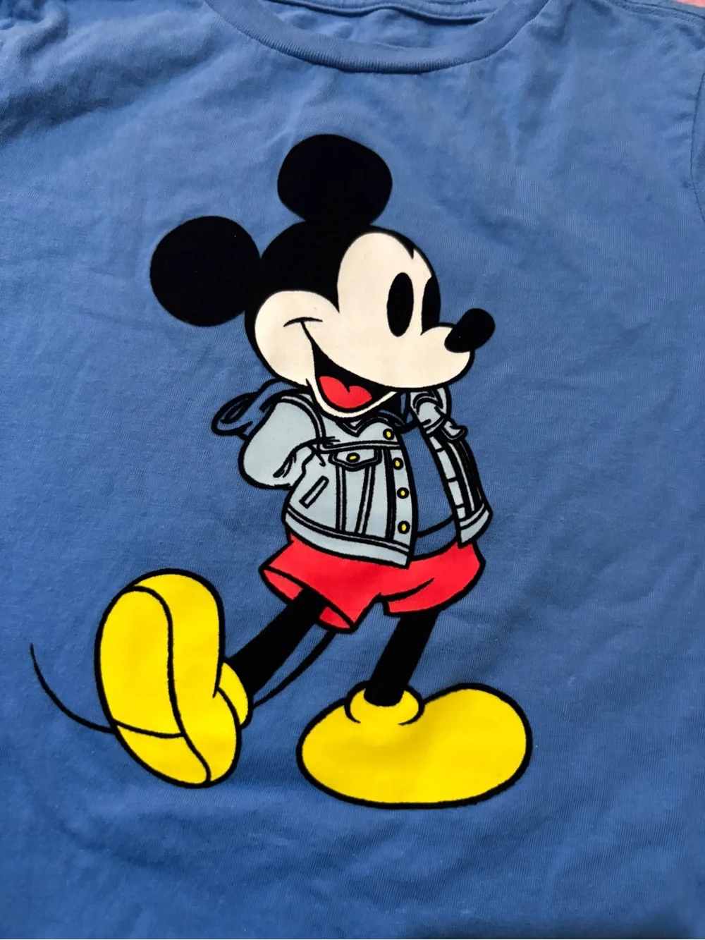 GAP Blue Mickey Mouse Graphic Tee with Yellow Shoes